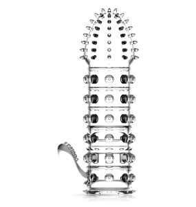 JEUSN - Crystal Penis Sleeve Brush Type (L:12cm - D:4.1cm)